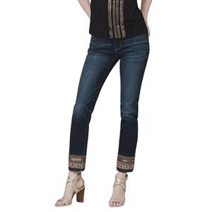 WHBM The Straight Crop Embellished Hem Jeans  Sz. 4